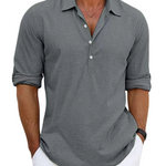 Collared Linen Polo Shirt for Men