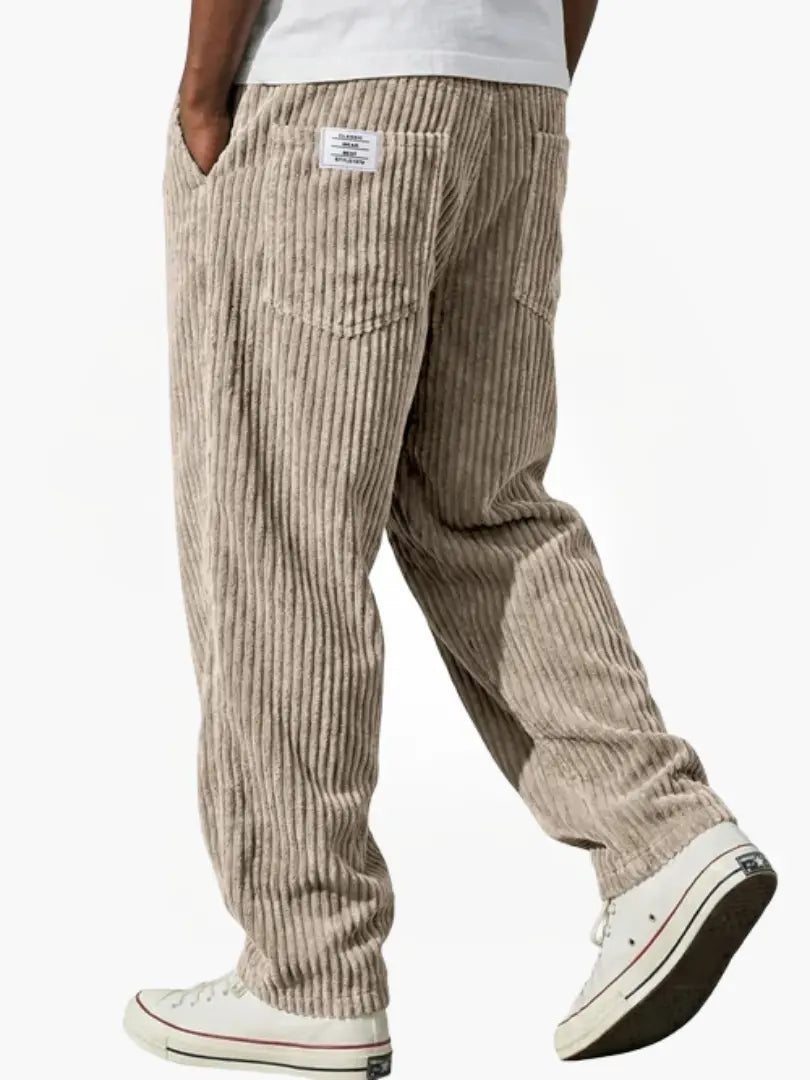 Straight Leg Corduroy Trousers for Men