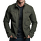 Zip-Up Stand Collar Cotton Jacket for Men