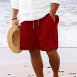 Pinstriped Elastic Waist Shorts for Men