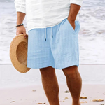 Pinstriped Elastic Waist Shorts for Men