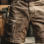 Belted Cargo Shorts with Flap Pockets for Men