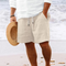 Pinstriped Elastic Waist Shorts for Men