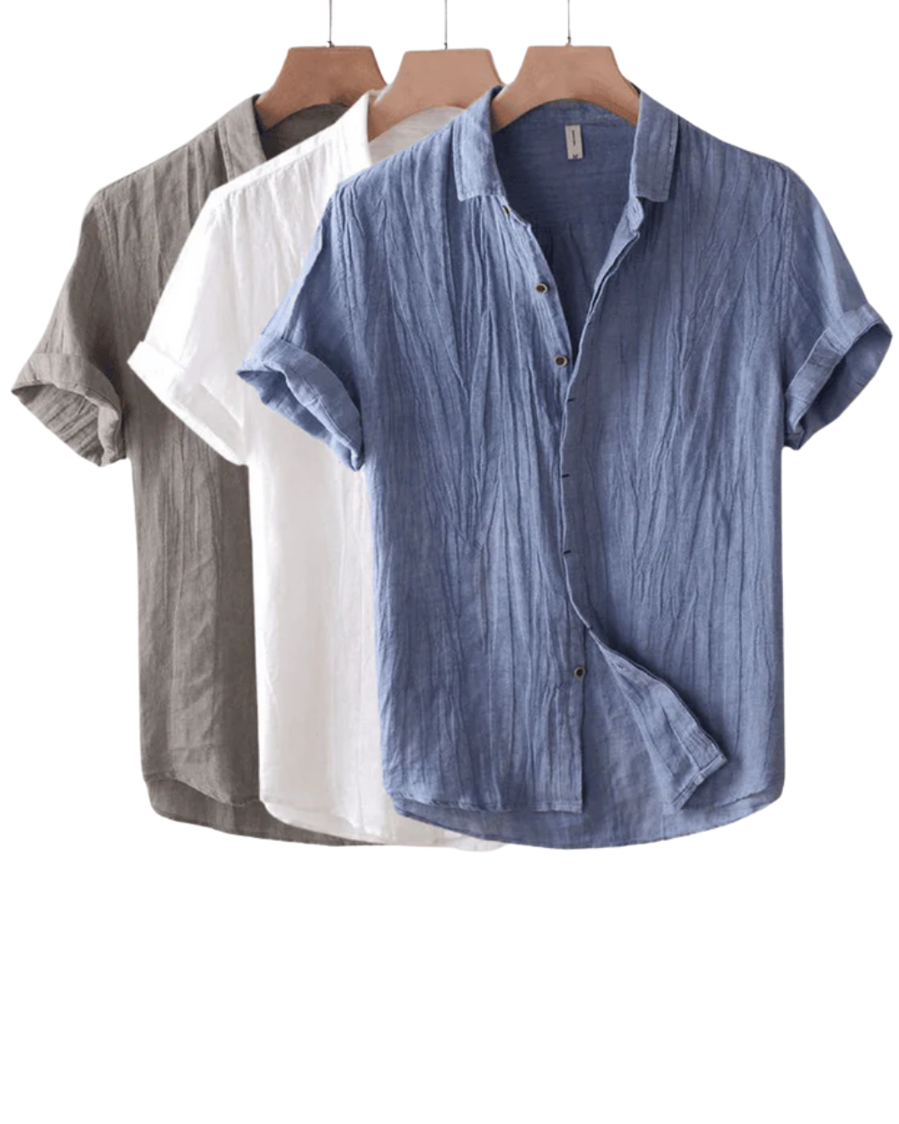 Linen Short Sleeve Button-Down Shirt for Men