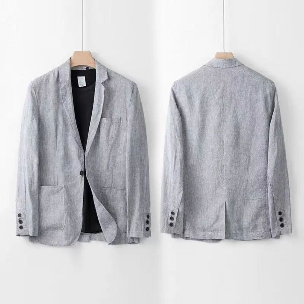 Linen Notch Lapel Suit Set for Men