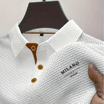 Textured Button-Down Polo Shirt for Men