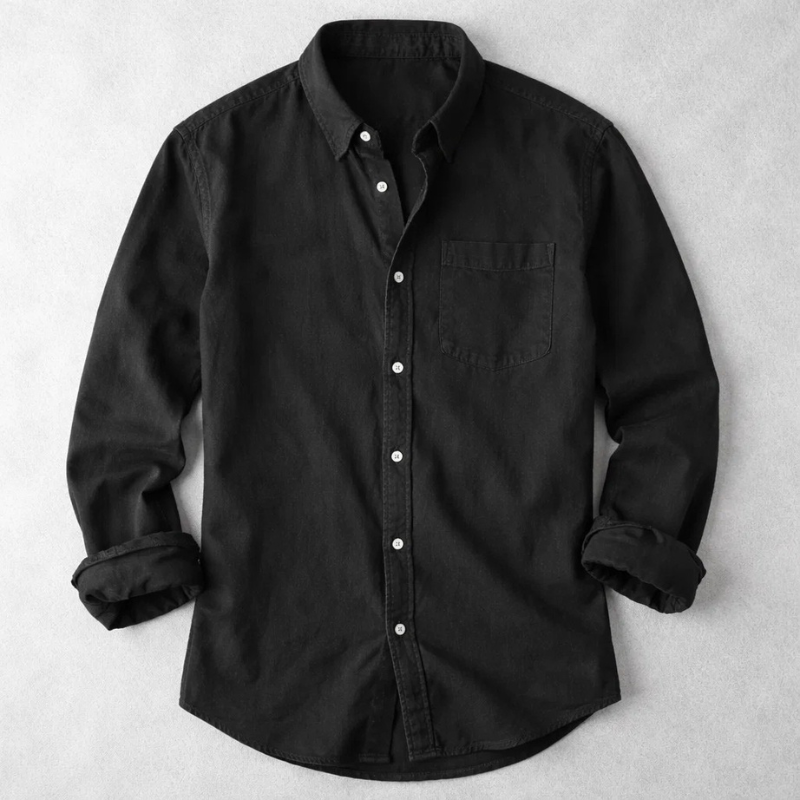 Button-Down Denim Overshirt for Men