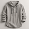 Linen Hooded Shirt with Button-Down Placket for Men