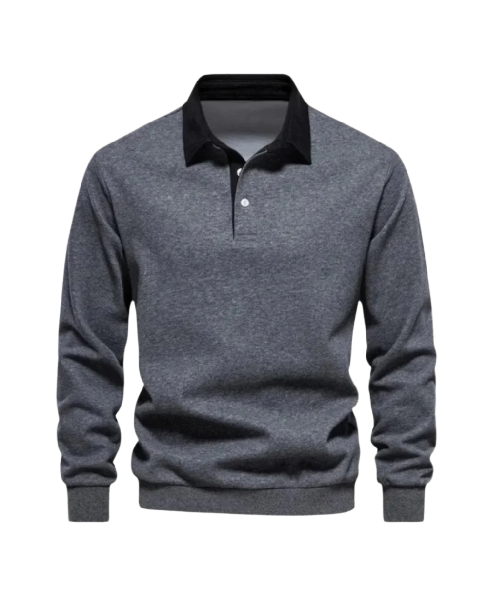 Polo Collar Long Sleeve Sweatshirt for Men