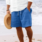 Pinstriped Elastic Waist Shorts for Men