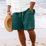 Pinstriped Elastic Waist Shorts for Men
