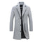 Long Wool Overcoat with Lapel Collar for Men