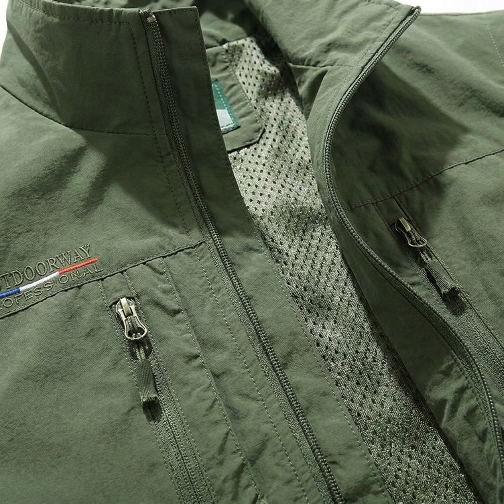 Multi Pocket Zip-Up Utility Vest for Men