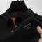 Textured Button-Down Polo Shirt for Men