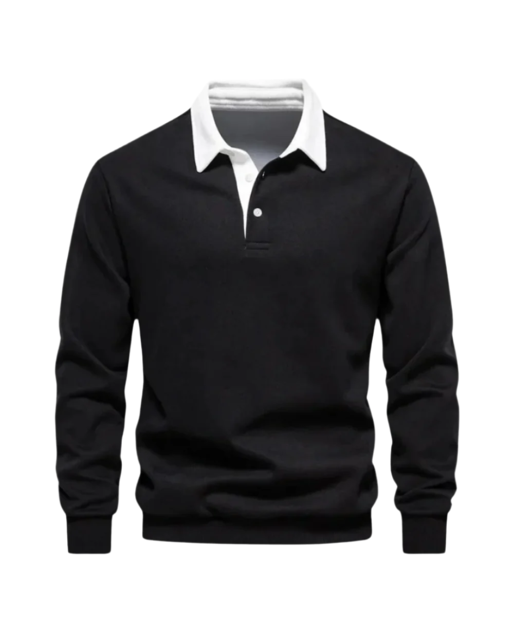 Polo Collar Long Sleeve Sweatshirt for Men