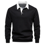 Polo Collar Long Sleeve Sweatshirt for Men