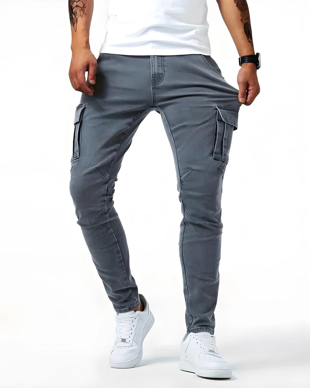 Slim Fit Cargo Trousers for Men