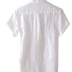 Linen Short Sleeve Button-Down Shirt for Men