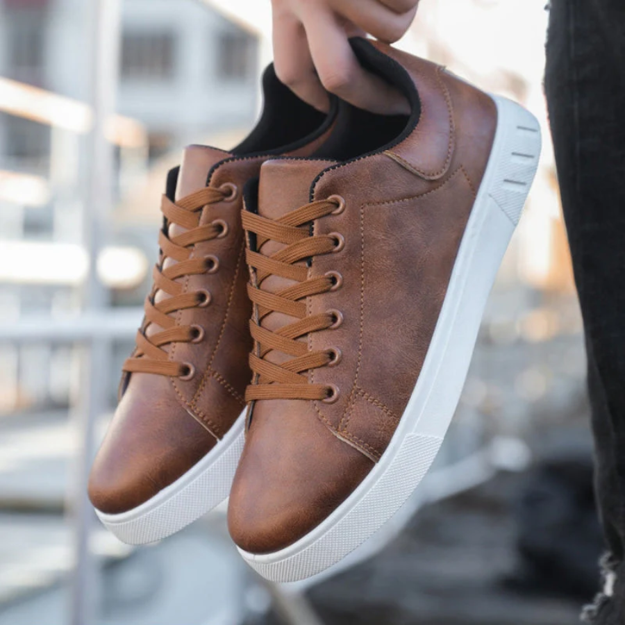 Lace-Up Leather Trainers for Men