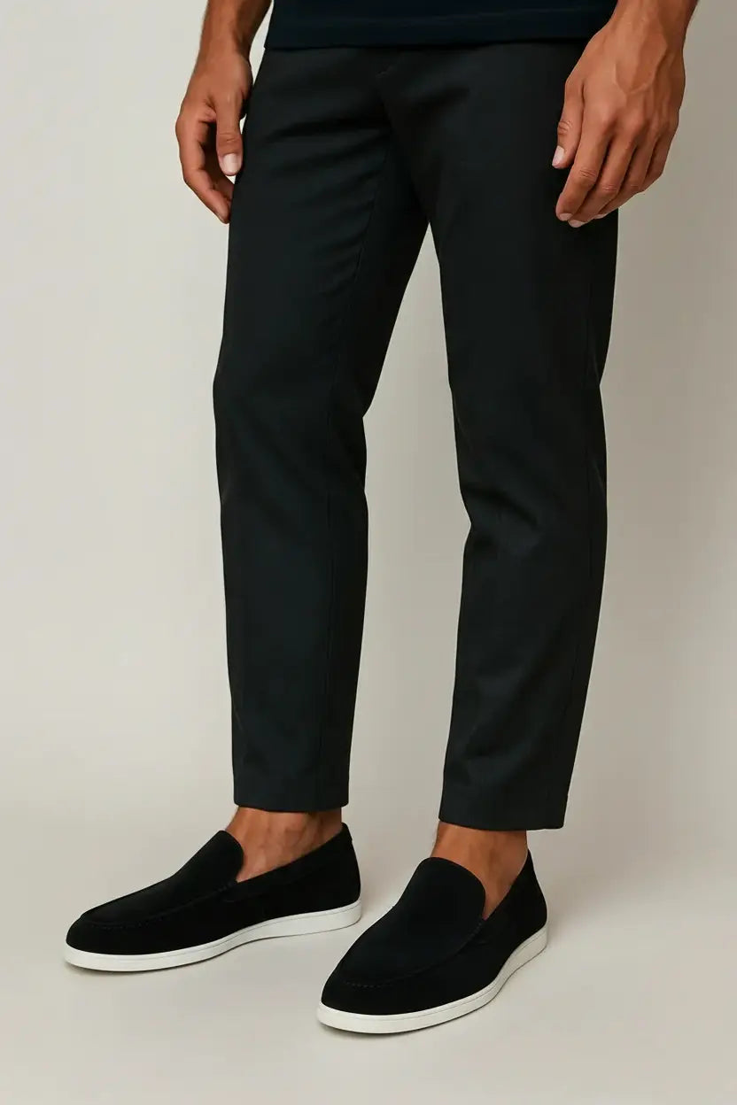 Suede Loafers with White Sole for Men