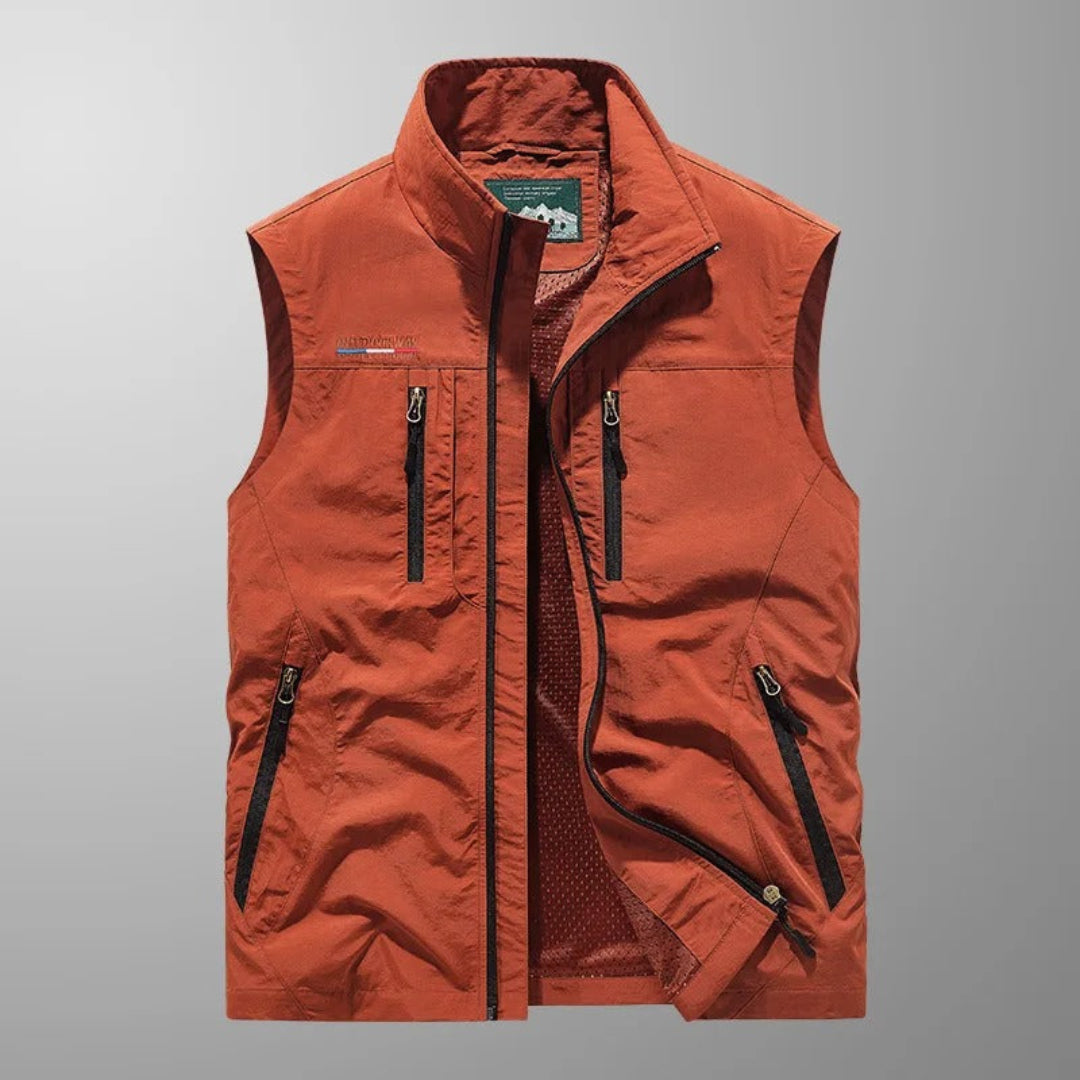 Multi Pocket Zip-Up Utility Vest for Men