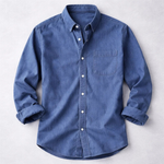Button-Down Denim Overshirt for Men