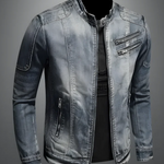 Zip-Up Denim Jacket for Men