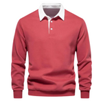 Polo Collar Long Sleeve Sweatshirt for Men