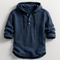 Linen Hooded Shirt with Button-Down Placket for Men