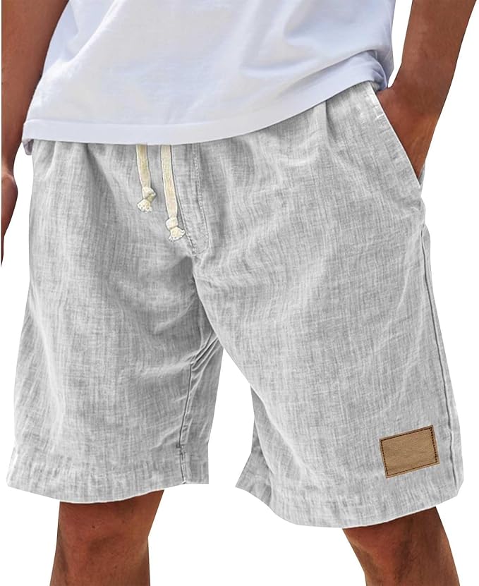 Relaxed Fit Linen Shorts for Men