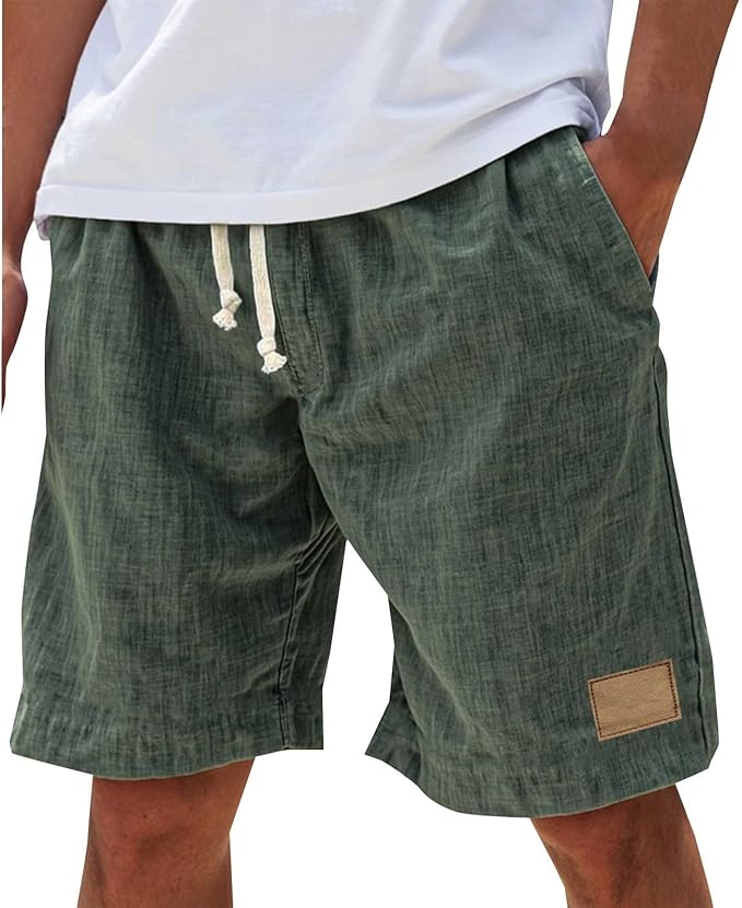 Relaxed Fit Linen Shorts for Men