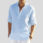 Linen Henley Shirt for Men