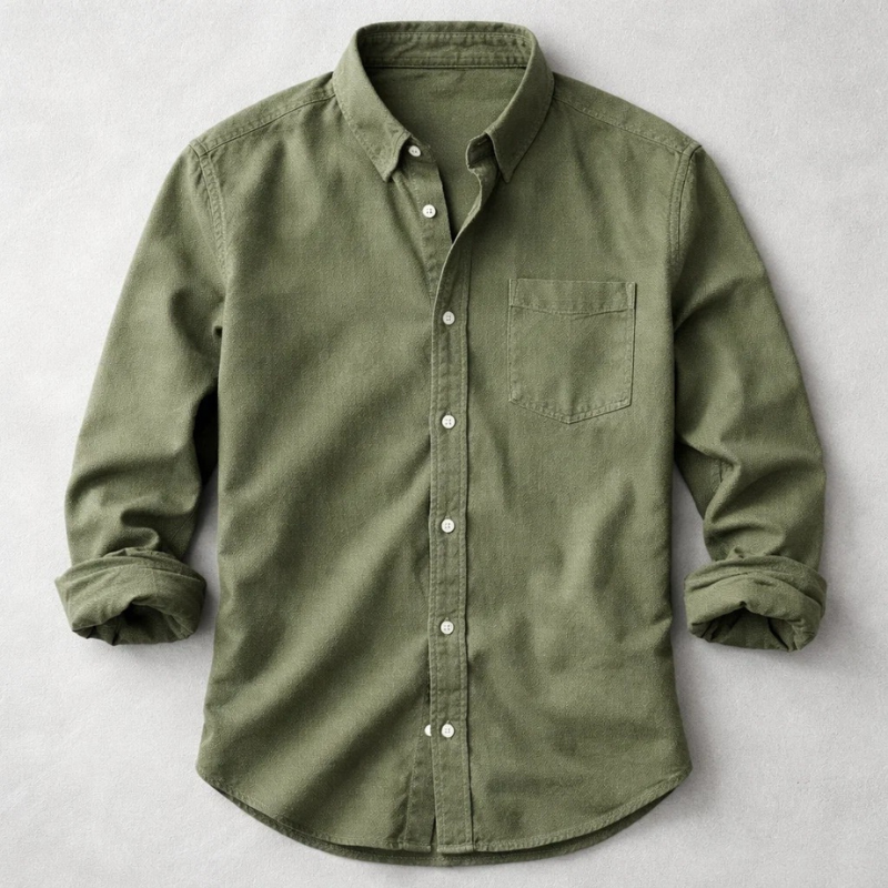 Button-Down Denim Overshirt for Men