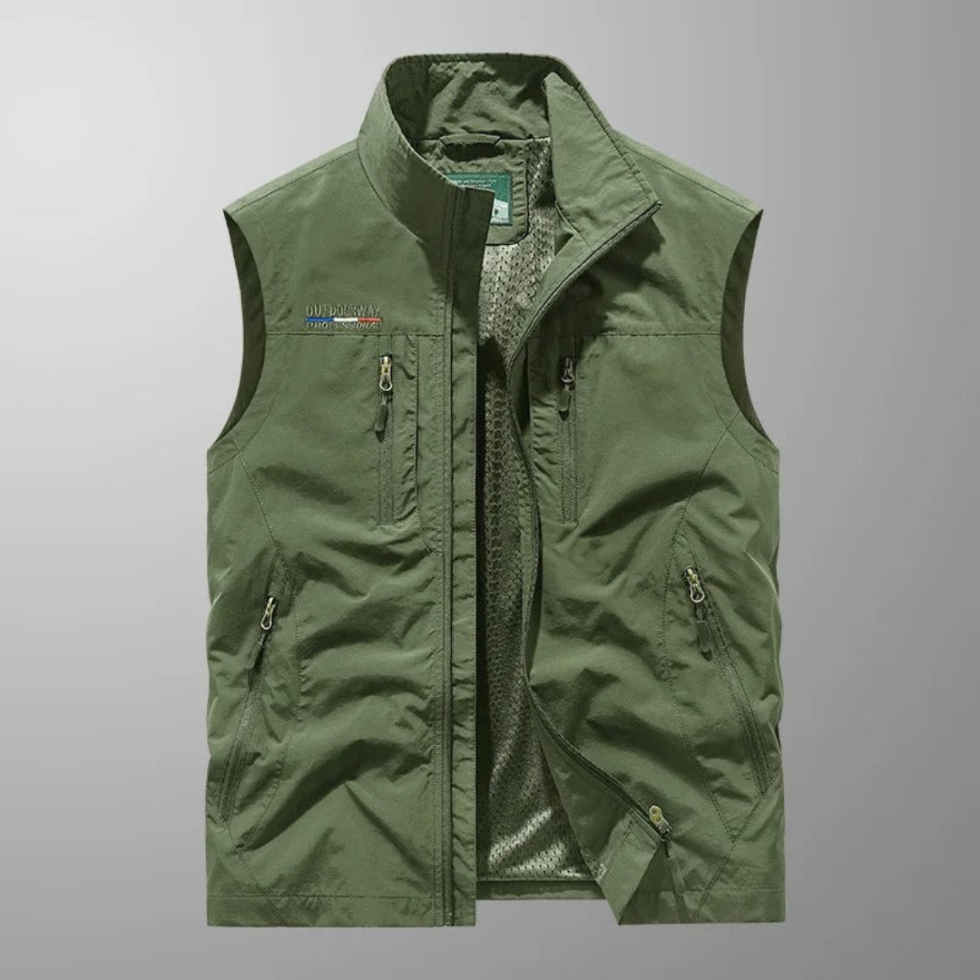 Multi Pocket Zip-Up Utility Vest for Men