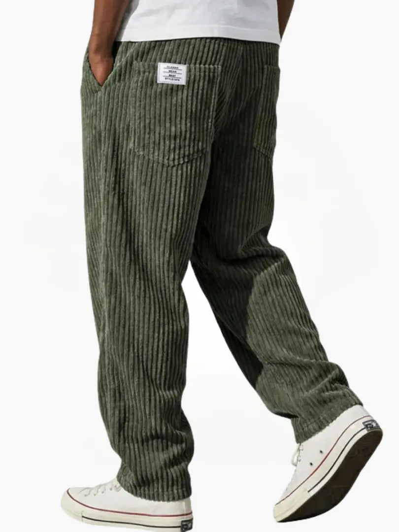 Straight Leg Corduroy Trousers for Men