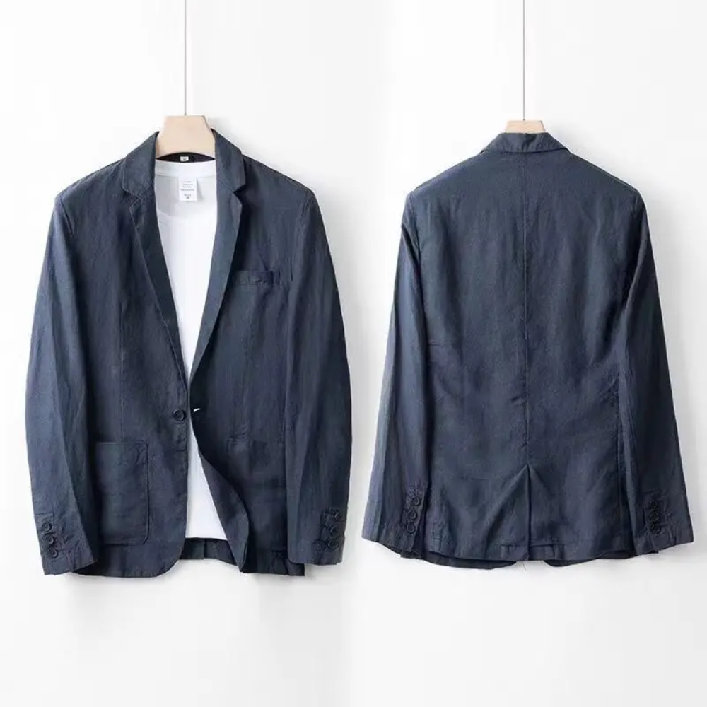 Linen Notch Lapel Suit Set for Men