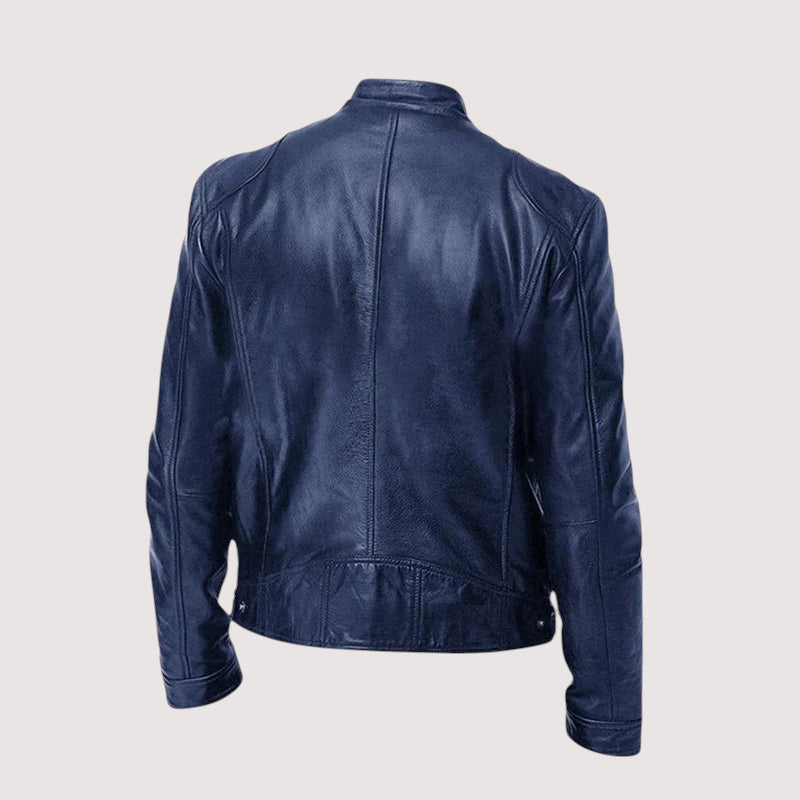 Zip-Up Leather Jacket for Men