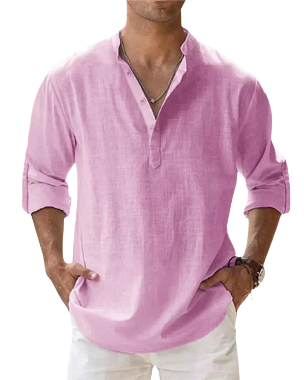 Long-Sleeved Collared Shirt for Men