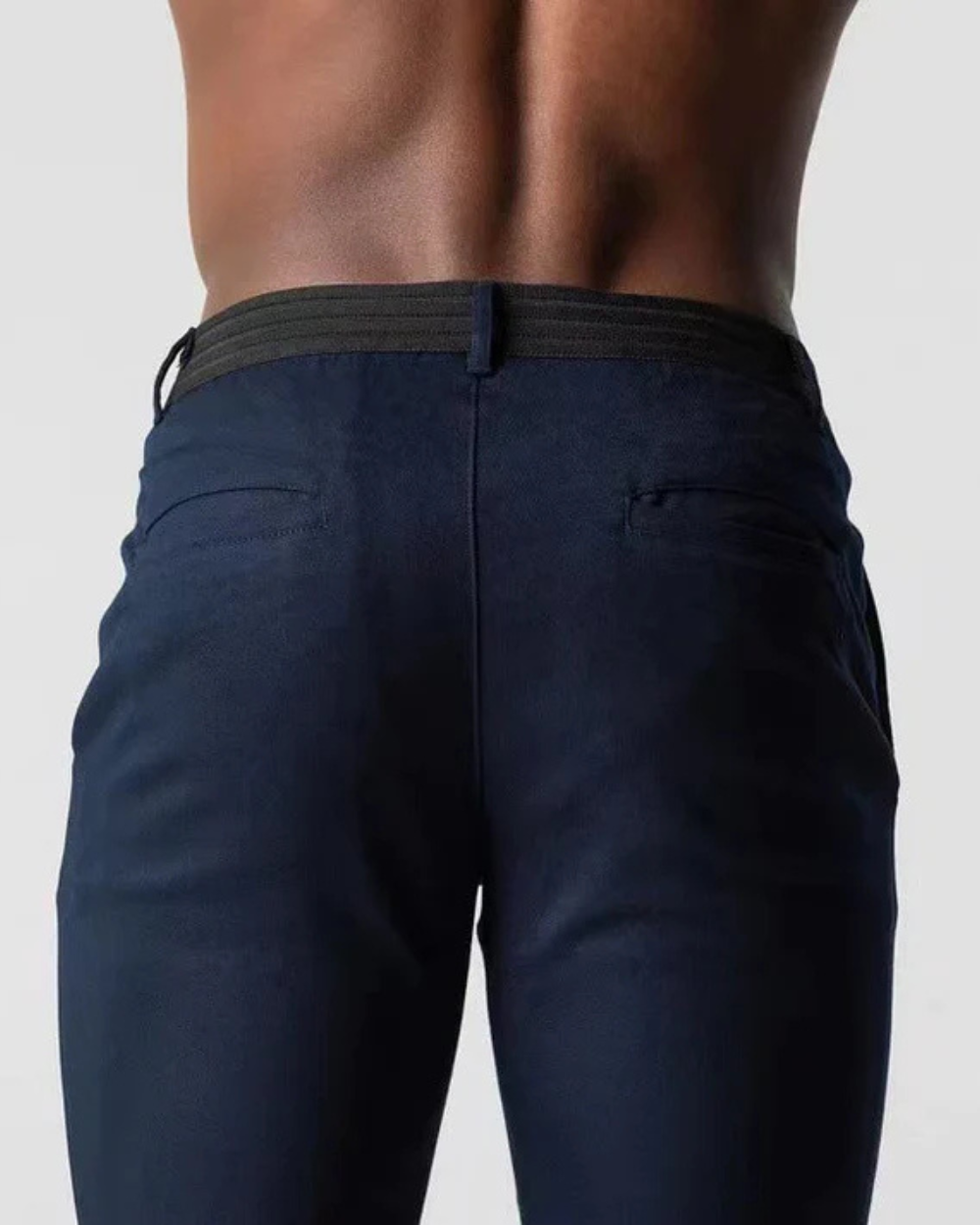 Straight Leg Stretch Chino Trousers for Men