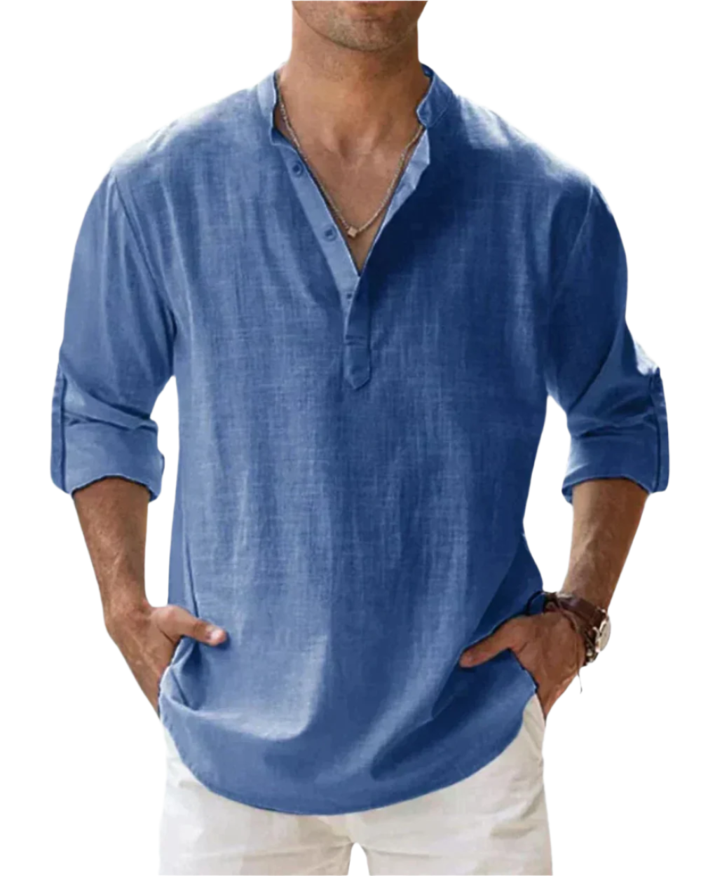 Long-Sleeved Collared Shirt for Men