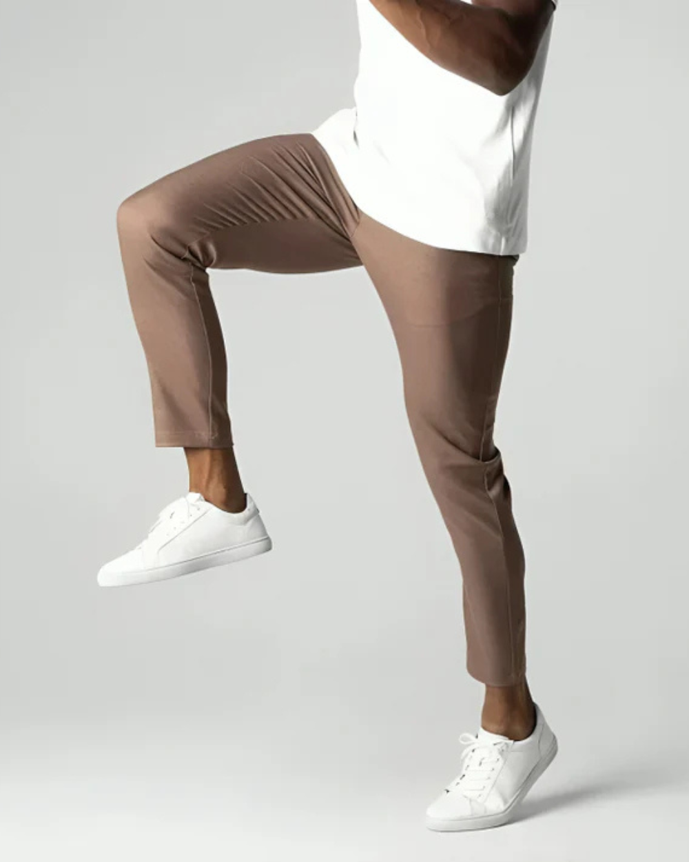 Straight Leg Stretch Chino Trousers for Men