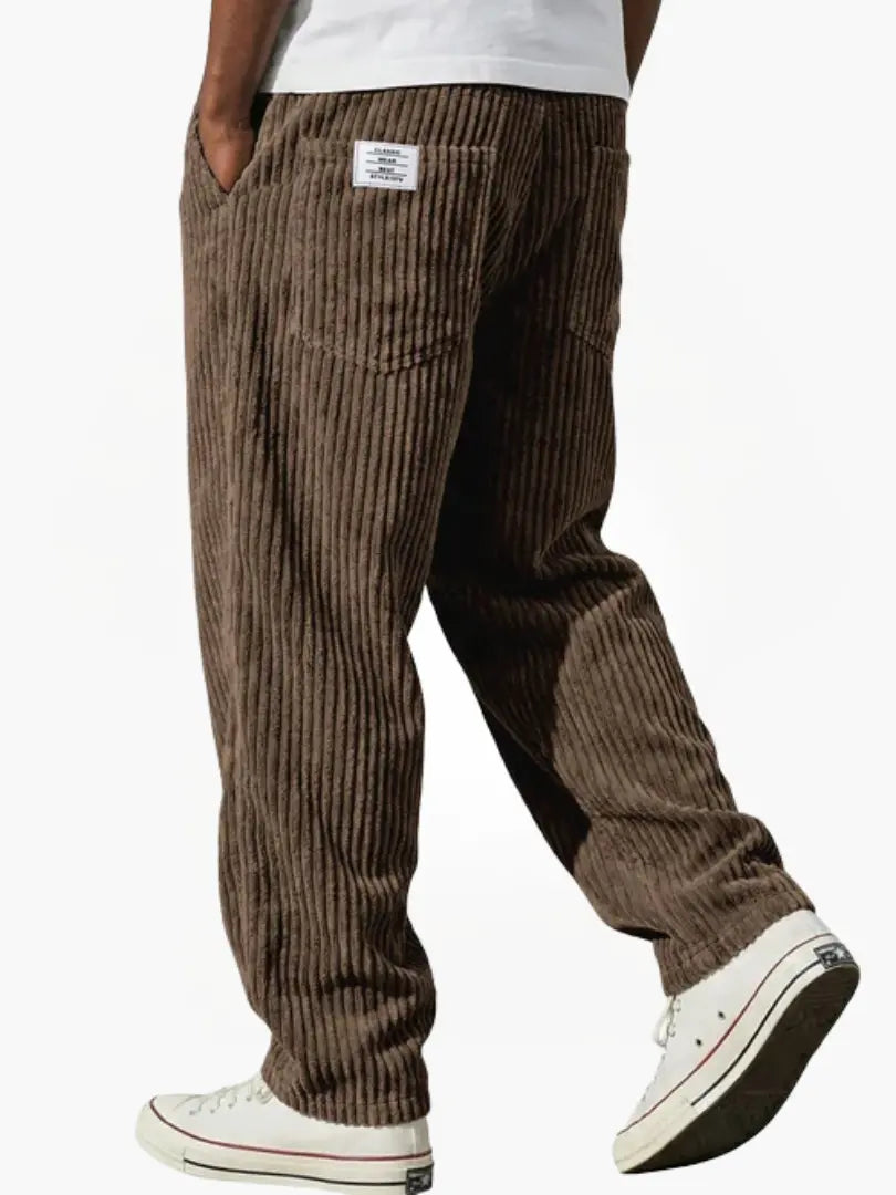 Straight Leg Corduroy Trousers for Men