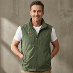 Multi Pocket Zip-Up Utility Vest for Men