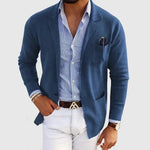 Ribbed Knit Lapel Blazer for Men