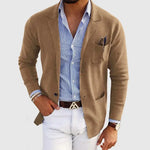 Knit Blazer with Notch Lapel for Men