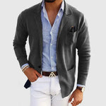 Ribbed Knit Lapel Blazer for Men