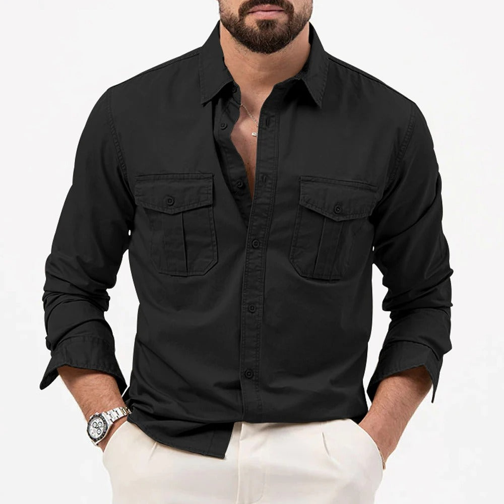 Wrinkle Resistant Button-Down Shirt for Men
