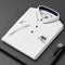 Cotton Blend Button-Up Polo Shirt for Men