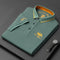 Cotton Blend Button-Up Polo Shirt for Men