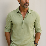 Collared Linen Polo Shirt for Men